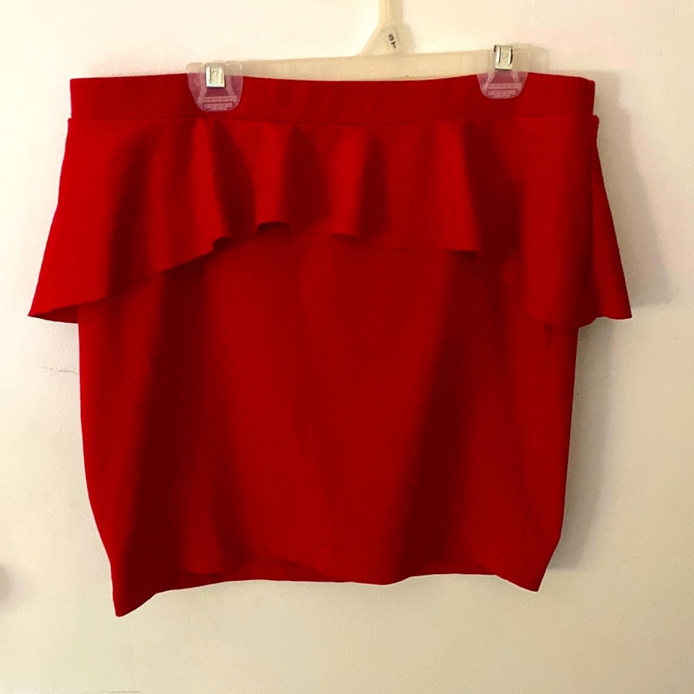 NWT Candies Red skirt with top ruffle stretch very flattering fit